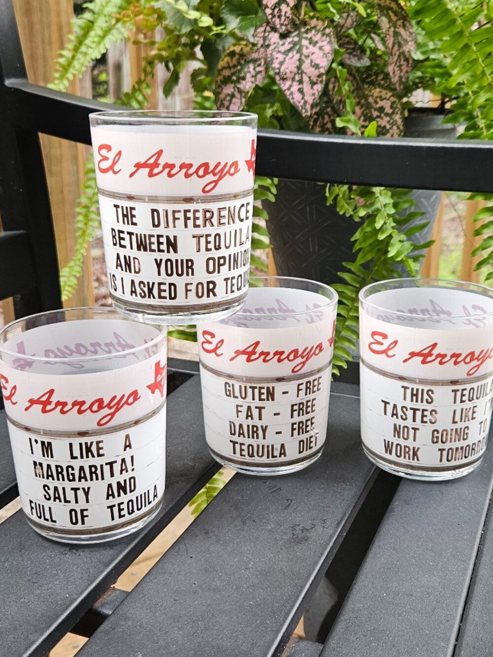El Arroyo's Highball Glass Set of 4 Austin Texas Funny Drinking Margaritas Humor